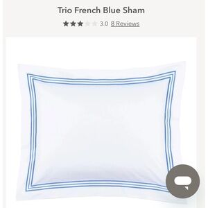 Annie Selke pinecone hill euro sham with with french blue trio classic style